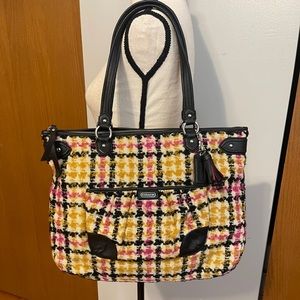 Coach Daisy Tweed Plaid Emma Tote